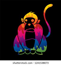 Monkey cartoon graphic vector