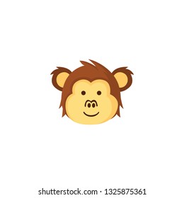 monkey cartoon head icon on a white background