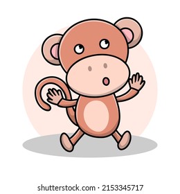 Monkey Cartoon Icon Cartoon. Animal Zoo Symbol Vector
