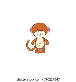 Monkey cartoon icon isolated on white background