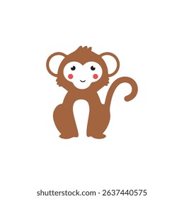 Monkey Cartoon Icon Vector Illustration | Premium Vector Illustration animal Icons