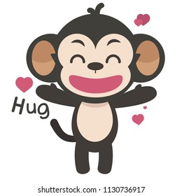 Monkey cartoon illustration.