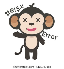 Monkey cartoon illustration.