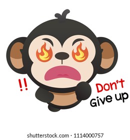 Monkey cartoon illustration don’t give up.