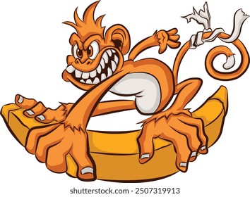 Monkey cartoon are interesting to use in all creative media.