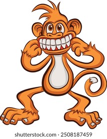 Monkey cartoon are interesting to use in all creative media.