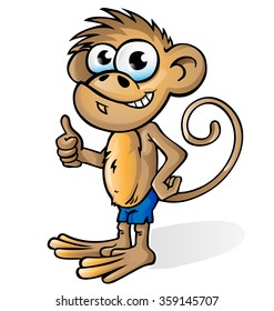 monkey cartoon isolated on white  background