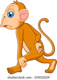 Monkey cartoon thinking 