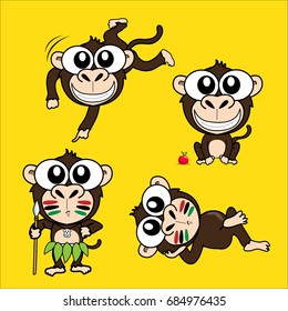 Monkey cartoon vector 10