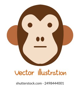 Monkey Cartoon Vector Illustration Wild Animals Design Cartoon for Kids Learning Drawing and Coloring Icon Design Card and Poster