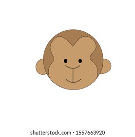 Monkey Cartoon with white background .cute monkey cartoon