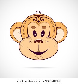 Monkey cartoon as zodiac symbol for year 2016