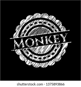 Monkey chalkboard emblem written on a blackboard