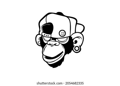 dibujo de mascota de personaje de mono