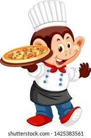 A monkey chef character illustration