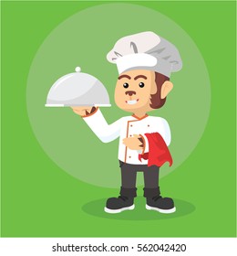 monkey chef with tray