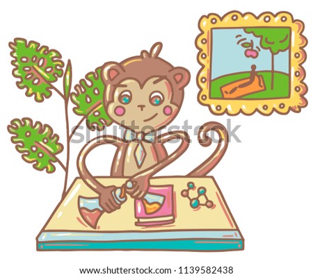 monkey with chemistry items