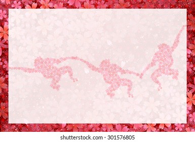 Monkey cherry greeting cards