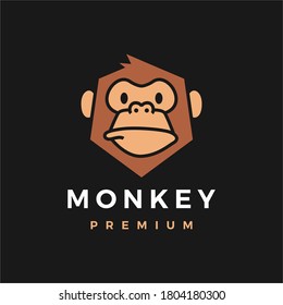 monkey chimp gorilla logo vector icon illustration