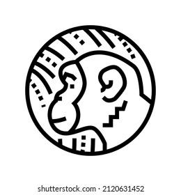 monkey chinese horoscope animal line icon vector. monkey chinese horoscope animal sign. isolated contour symbol black illustration