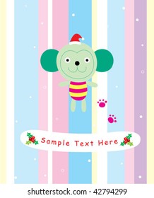 monkey christmas card