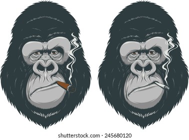 Monkey with a cigarette svg