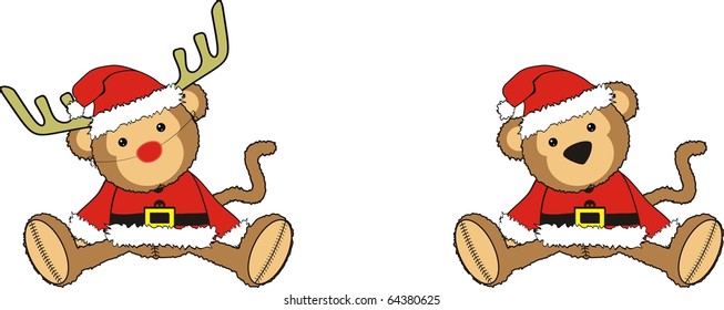 monkey claus cartoon in vector format very easy to edit