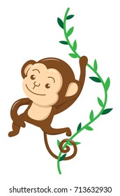 Monkey climping. Vector illustration