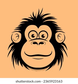 monkey clipart cartoon illustration design with cream background