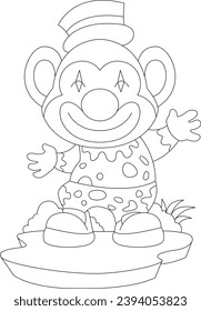 Monkey Clown Animal Vector Graphic Art Illustration