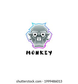 monkey colorful logo design ilustration 