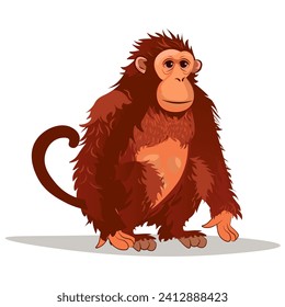 Monkey of colorful set. Whimsical monkey illustration with cartoon design creates a world where the monkey's antics are nothing short of magical. Vector illustration.