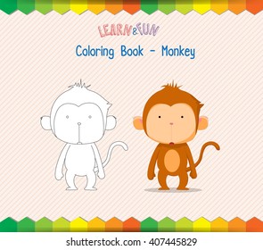 Monkey coloring book educational game