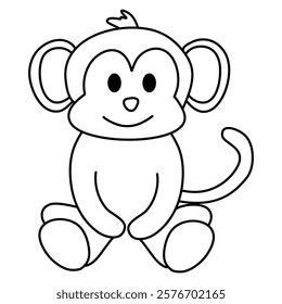 Monkey coloring book or page for children