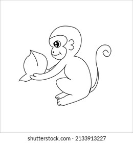 Monkey coloring page for kids