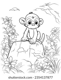 monkey coloring pages for kids