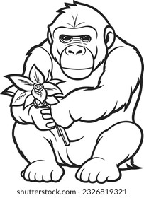Monkey , colouring book for kids, vector illustration