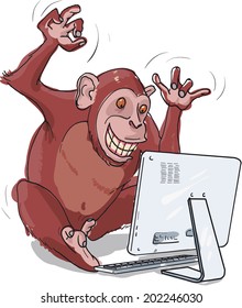 Monkey With Computer