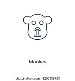 Monkey concept line icon. Linear Monkey concept outline symbol design. This simple element illustration can be used for web and mobile UI/UX.