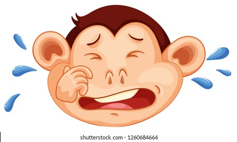 A monkey crying face illustration