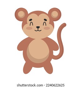 monkey cute animal icon isolated