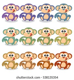 Monkey : Cute Animal : Vector Illustration