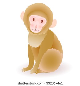 Monkey cute greeting cards icon