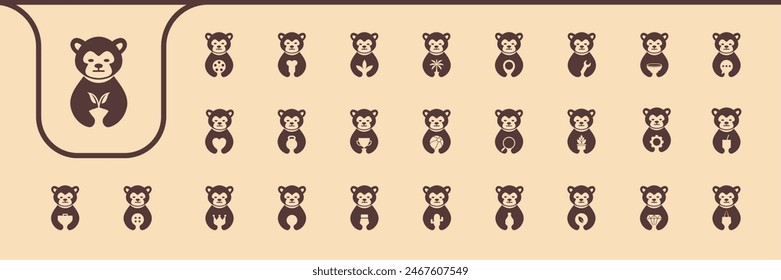 monkey cute icon vector designs