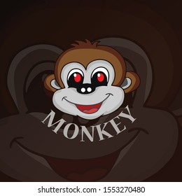 Monkey cute mascot logo design vector