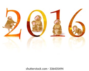 Monkey cute New Year's card background