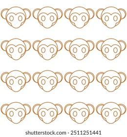 monkey cute pattern with white background, seamless pattern