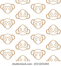 monkey cute pattern with white background, seamless pattern
