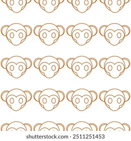 monkey cute pattern with white background, seamless pattern