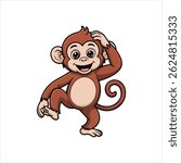 monkey  is a  cute smiling with dance